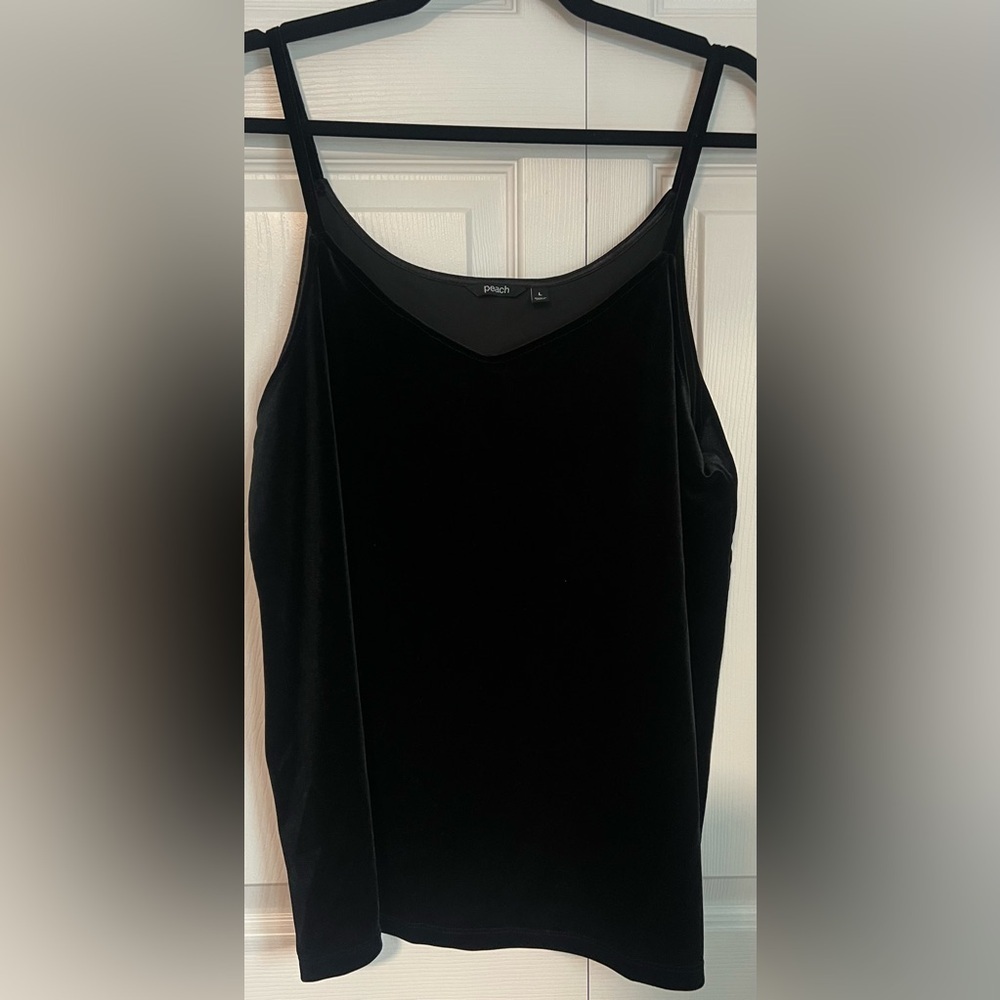 Women's Peach Black Erika Velvet Camisole Top
